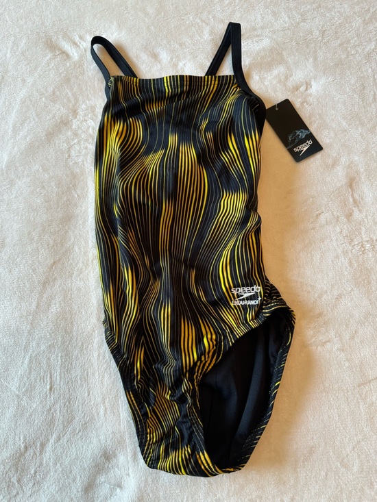 Speedo Other - NWT Speedo Endurance+ Women's One-Piece Swimsuit - Black & Yellow Size 30